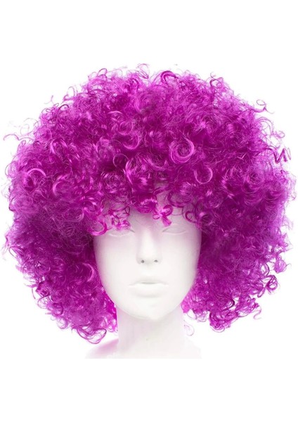 Koyu Mor Renk Violet Afro Bonus Saç Peruk