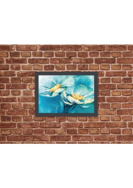 Ahşap Kendinden Çerçeveli Tablo - Unutma Beni Çiçeği Boyama Tablo, Standart - 20X28CM