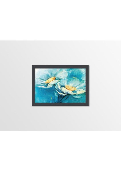 Ahşap Kendinden Çerçeveli Tablo - Unutma Beni Çiçeği Boyama Tablo, Standart - 20X28CM