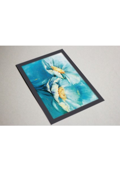Ahşap Kendinden Çerçeveli Tablo - Unutma Beni Çiçeği Boyama Tablo, Standart - 20X28CM