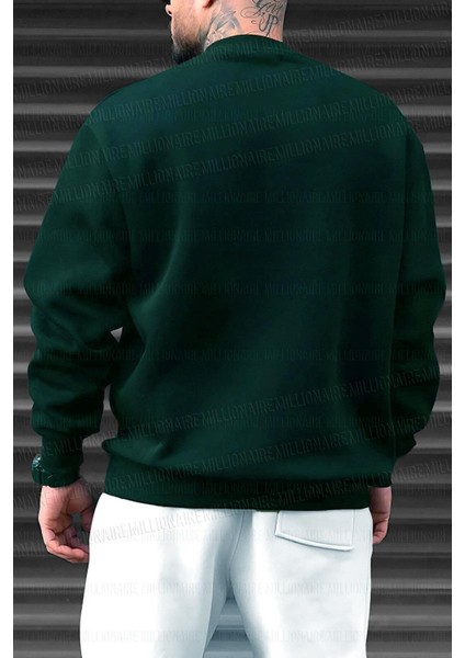 Erkek Nefti Basic 0 Sıfır Yaka Baskısız Düz Oversize Salaş Bol Kesim Polar Sweatshirt fiyatları