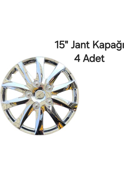15" Parlak Nikelaj Jant Kapağı 4 Adet Taiwan Malı