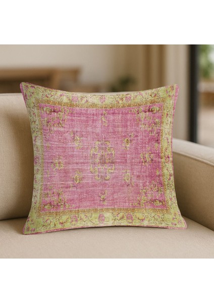 Pembe Etnik Desenli Baskı Kırlent Kılıfı fiyatları