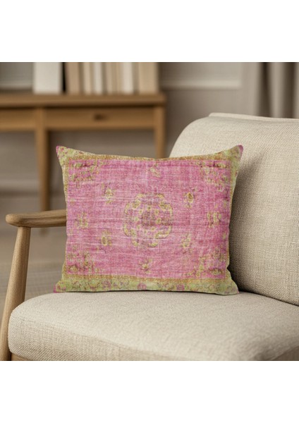 Pembe Etnik Desenli Baskı Kırlent Kılıfı modelleri