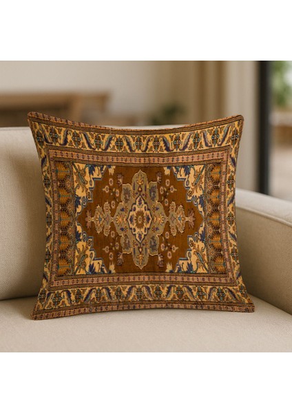 Pers Halı Motifli Çift Taraflı 43X43 cm Dekoratif Kırlent Kılıfı – Klasik ve Şık Salonlar Için fiyatları