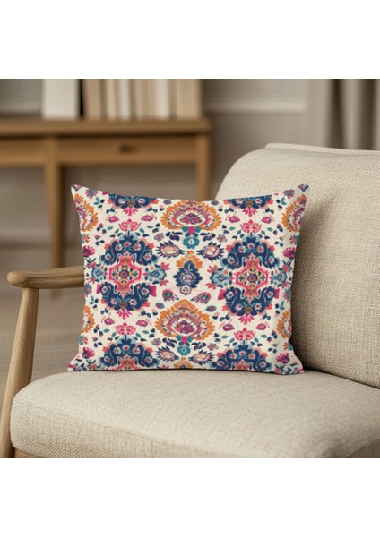 El Işlemesi Görünümlü Etnik Yastık Kılıfı