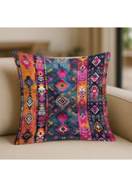 Renkli Bohem Patchwork Kırlent Kılıfı Kare fiyatları
