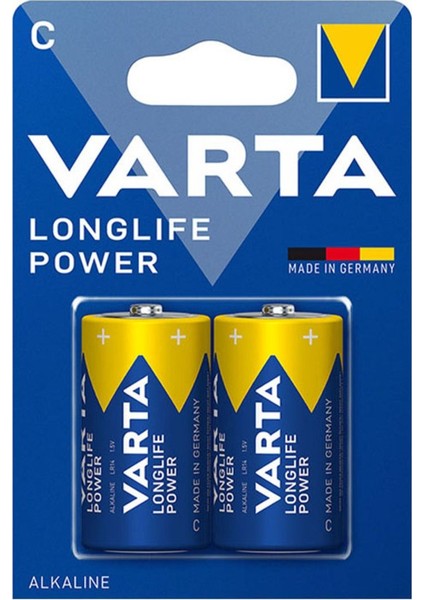 Longlife Power Alkalin Orta Pil - C - 2'li