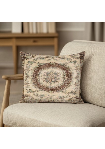 Çizgili Boho Desenli Yastık Kılıfı Kare