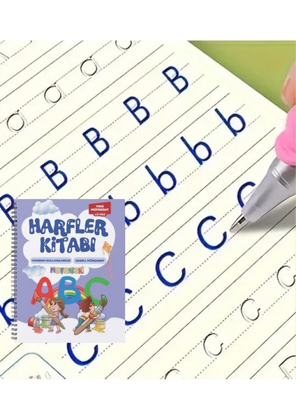 Sihirli Yazı Defter Kitap 2'li Set | Harfleri | Sayıları Öğreten Oluklu (Kabartmalı) 2’li Kitap Seti | Sihirli Yazı Defterleri