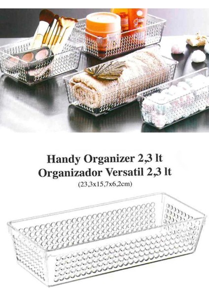 Şeffaf Handy Organizer Banyo Mutfak Dolap Içi Organizer 2,3 Litre Bpa Free 23,3X15,7X6,2CM