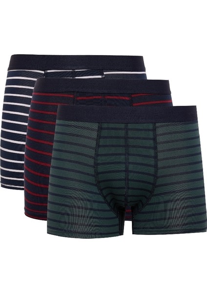 Yeni Sezon Regular Fit Çizgili 3'lü Boxer