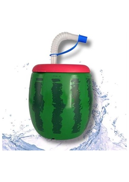 Karpuz Model Kendiliğinden Pipetli 900 ml Suluk, Matara