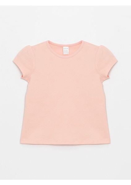 Pembe Bisiklet Yaka Basic Kız Bebek Tişört