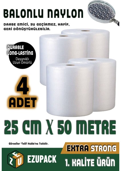 25 cm x 200 Metre Balonlu Naylon Patpat 1 .sınıf Balonlu Poşet Patpat Havalı Naylon Pat Pat Ambalaj