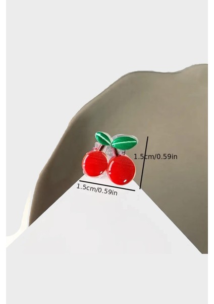 Mini Kiraz Mandal Saç Tokası 3 Adet modelleri