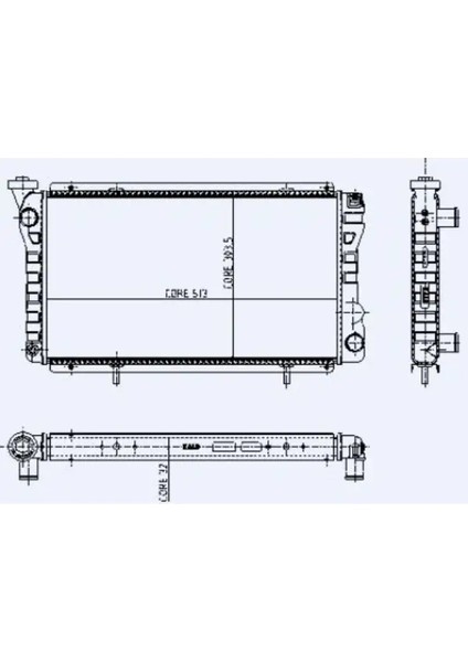 Motor Radyatoru Dacıa 1,4 (513X303X32) / (2 Sıra Al+Pl Sıstem)