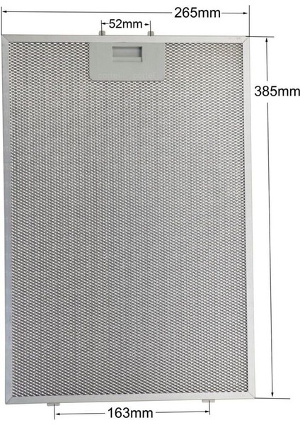 Pitsos 2MEB90V, 3MEB60V, 2MEB60V, 3MEB90V Uyumlu Davlumbaz Filtresi 26,5X38,5 cm