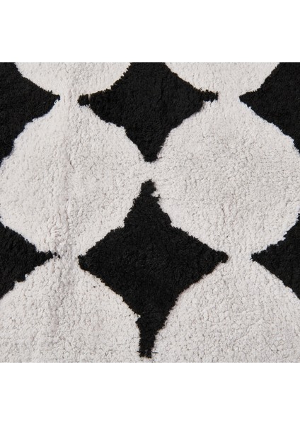 Soft Elegant Curves Tufting Banyo Paspası - Siyah - 60X90 cm