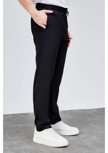 Erkek Siyah Relaxed Fit Yandan Cepli Beli Lastikli Bağcıklı Duble Paça Jogger Pantolon BOLT-1996 fırsatları