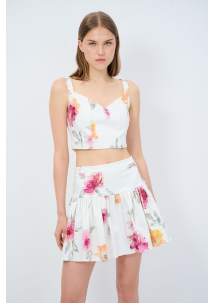 Desenli Askılı Crop Bluz fiyatları