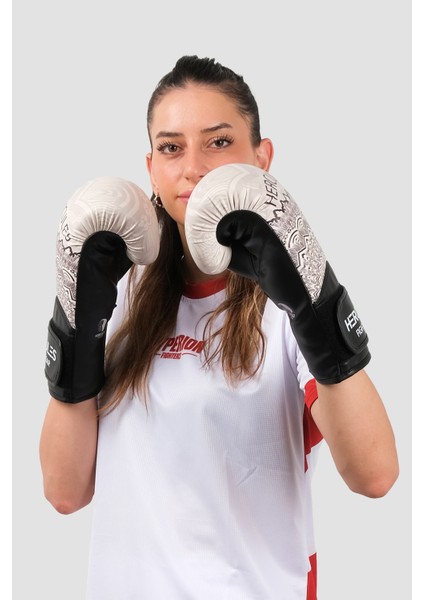 Desenli Bej Siyah Boks, Kickboks Eldiveni - Profesyonel Antrenman Için fırsatları
