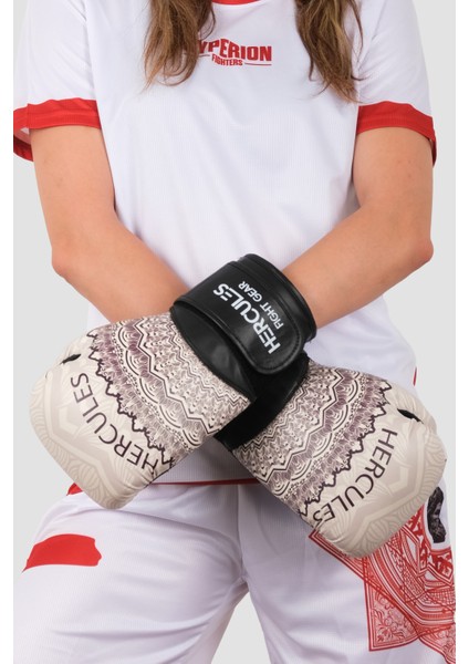 Desenli Bej Siyah Boks, Kickboks Eldiveni - Profesyonel Antrenman Için indirimleri