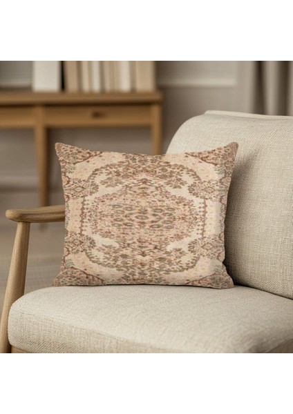 Vintage Anadolu Motifli Kırlent Kılıfı Kare