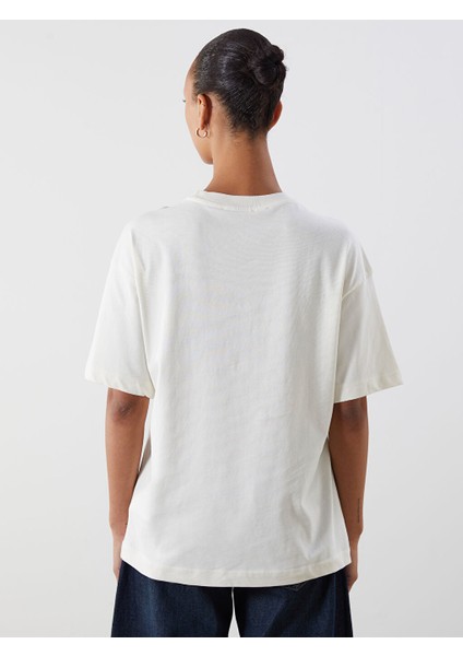 Yeni Sezon Bisiklet Yaka Paris Baskili Oversize Kadin Tisort - S5PM55Z8 fırsatları