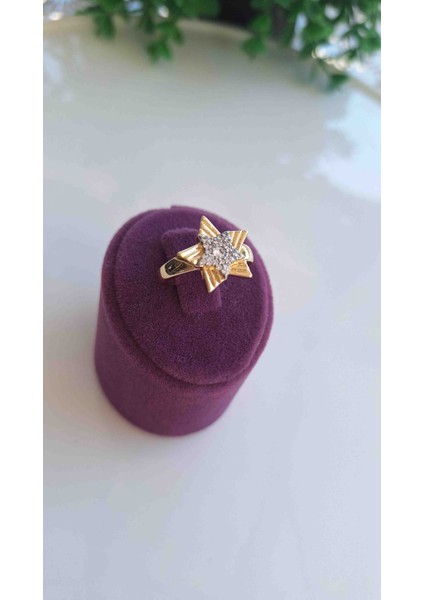 Yüzük Zirkon Taşlı Yildiz Detaylı