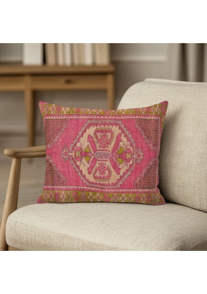 Renkli Bohem Patchwork Kırlent Kılıfı Kare