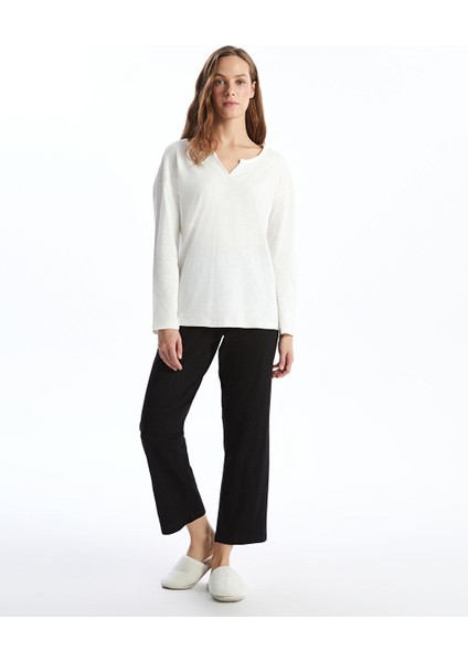 Yeni Sezon Beli Lastikli Kadin Pijama Alt - S57217Z8