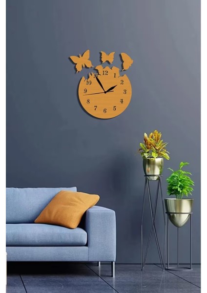 Kelebek Modern Dekoratif Duvar Saat