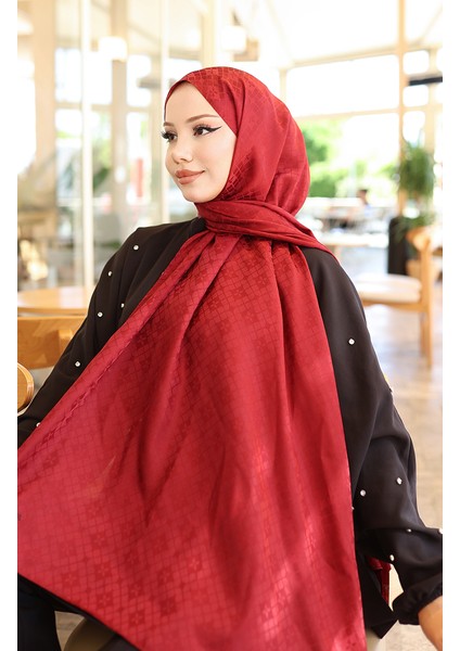 Karaca Jakarlı Şal 81096-10 Bordo