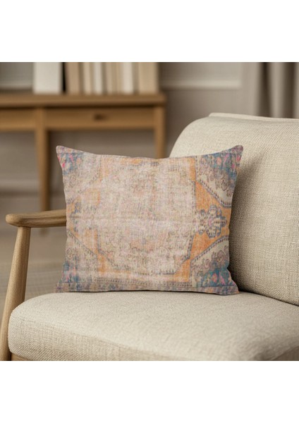 Kilim Desenli Baskı Kırlent Kılıfı