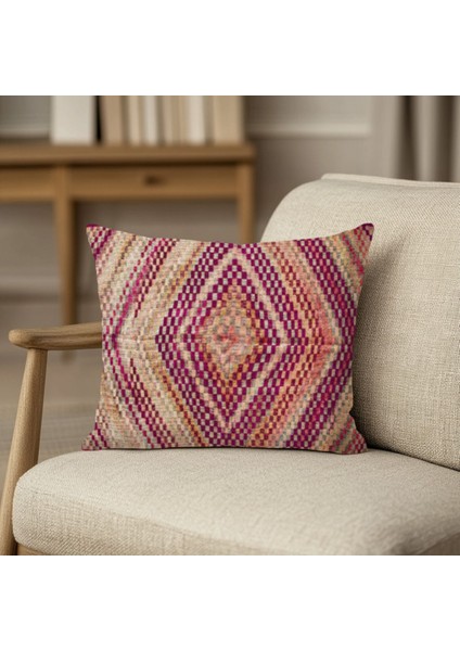 Etnik Motif Desenli Baskı Çift Yüzlü Kırlent Kılıfı modelleri