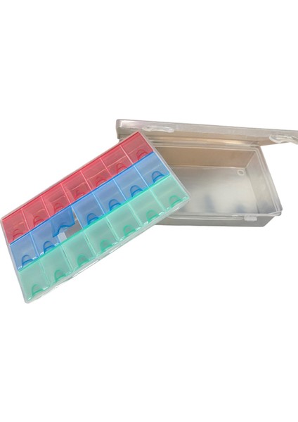 Ikisi Birarada 21+1 Bölmeli Yazısız Saklama Kutusu 21CMX12CM