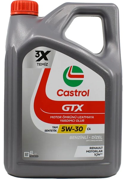 Gtx 5W30 C4 4 Lt Partiküllü Motor Yağı