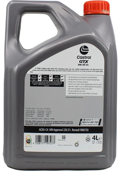 Gtx 5W30 C4 4 Lt Partiküllü Motor Yağı fiyatları
