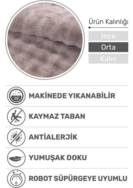 Puffy Bubble Bej Peluş Halı ve Yolluk | Kaymaz Tabanlı, Ekstra Yumuşak, Dökülme Yapmaz Halı