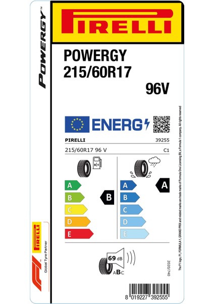 215/60 R17 96V Powergy Oto Yaz Lastigi (Üretim Yılı:2025) fiyatları