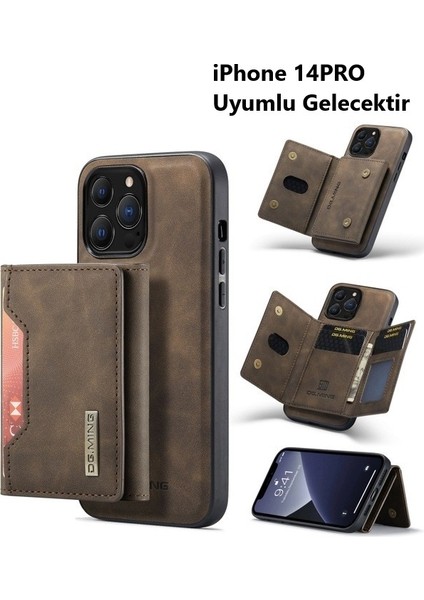 iPhone 14PRO Dg Mıng 2 Parça Ayrılabilir Güçlü Manyetik Cüzdanlı Kılıf