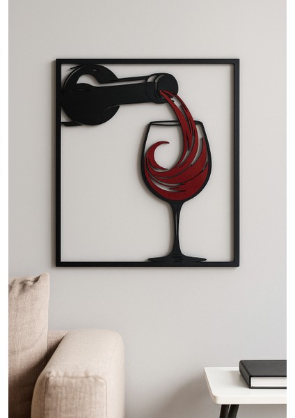 3D Duvar Tablosu Şarap Temalı | Modern Duvar Dekoru 25X21 cm