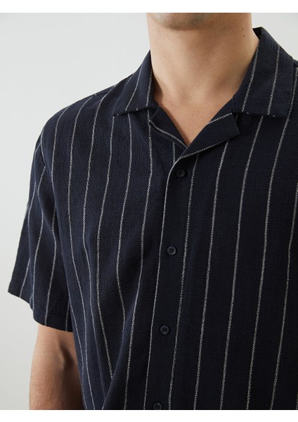 Yeni Sezon Regular Fit Kisa Kollu Cizgili Erkek Gomlek - S5FD82Z8