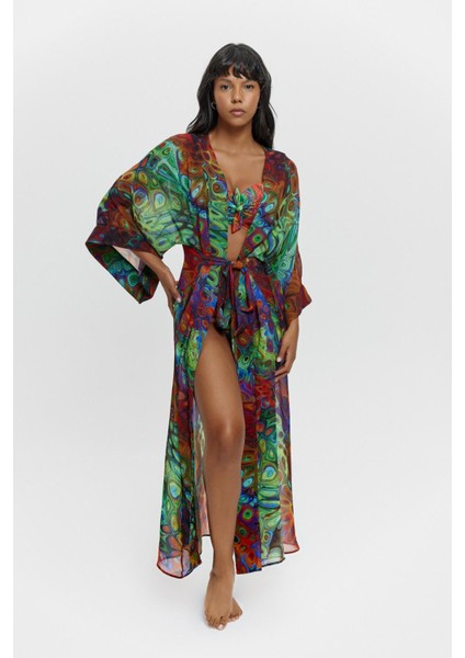 P15094 Uzun Kollu Şifon Kimono