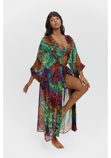 P15094 Uzun Kollu Şifon Kimono