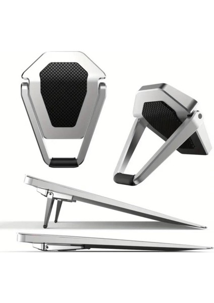 Yapışkanlı 2 Adet Metal Laptop Standı Notebook Yükseltici Stand Masaüstü Laptop Tutucu Stand