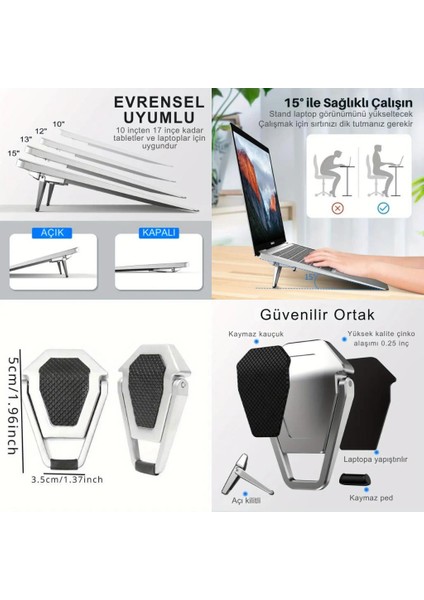 Yapışkanlı 2 Adet Metal Laptop Standı Notebook Yükseltici Stand Masaüstü Laptop Tutucu Stand fiyatları