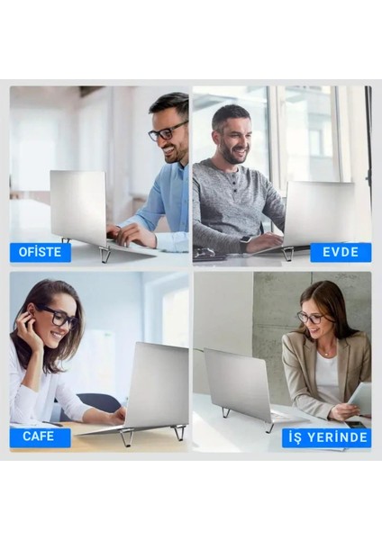 Yapışkanlı 2 Adet Metal Laptop Standı Notebook Yükseltici Stand Masaüstü Laptop Tutucu Stand fırsatları
