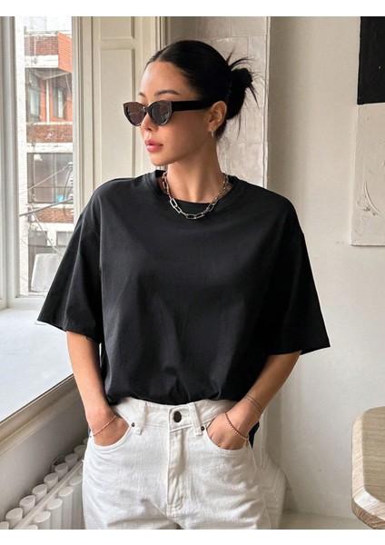 Kadın Oversize T-Shirt Pamuklu Baskılı Tişört Kind-Oversize fiyatları